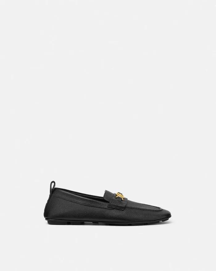 Villa Driver Shoes Blackgold Men Versace Loafers and Slippers