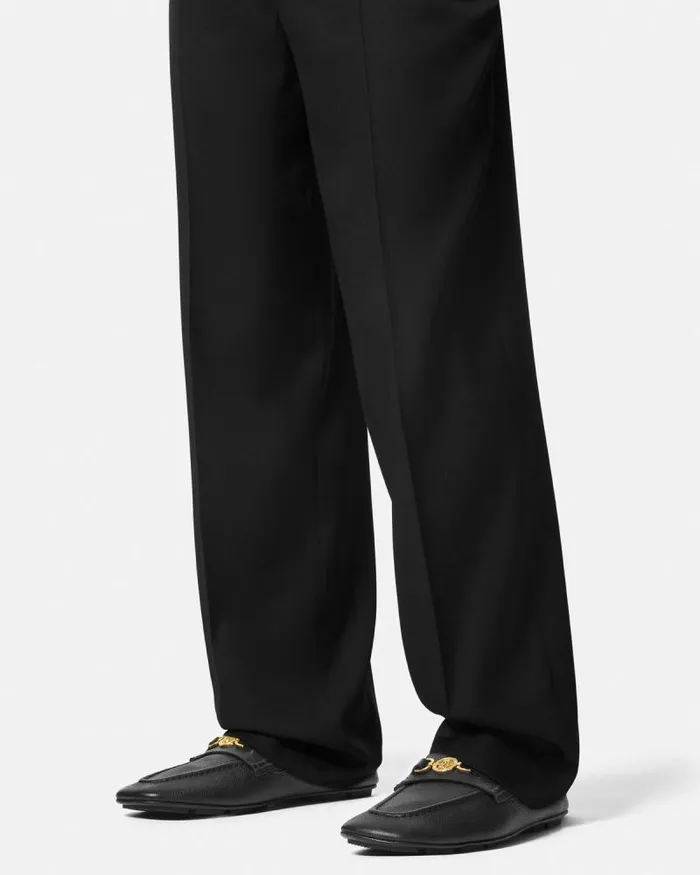 Villa Driver Shoes Blackgold Men Versace Loafers and Slippers