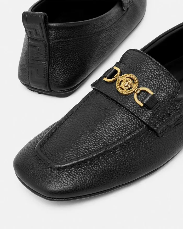 Villa Driver Shoes Blackgold Men Versace Loafers and Slippers