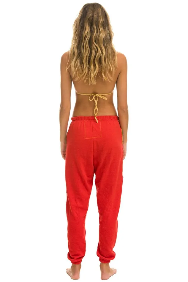 Vintage Patch Sweatpants 8211 Red Women Aviator Nation Sweatpants