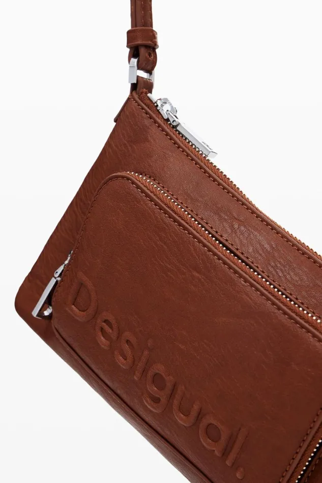 Wallets Women Desigual Twopocket Zip Wallet Brown