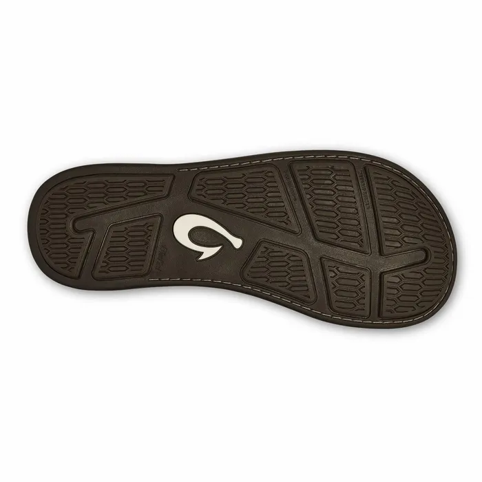 WaterFriendly Men Olukai Tuahine Waterproof Leather Beach Sandals 8211 Dark Wood