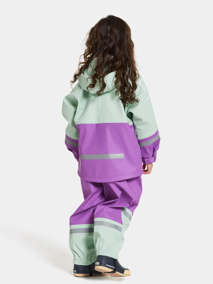 Waterman Kids039 Set Galon Pale Mint Kids Didriksons Unlined Rain Set