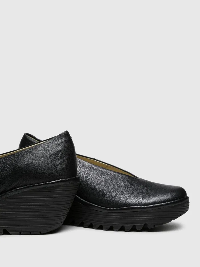 Wedge Shoes YAZ Gloss Black Women Fly London Shoes