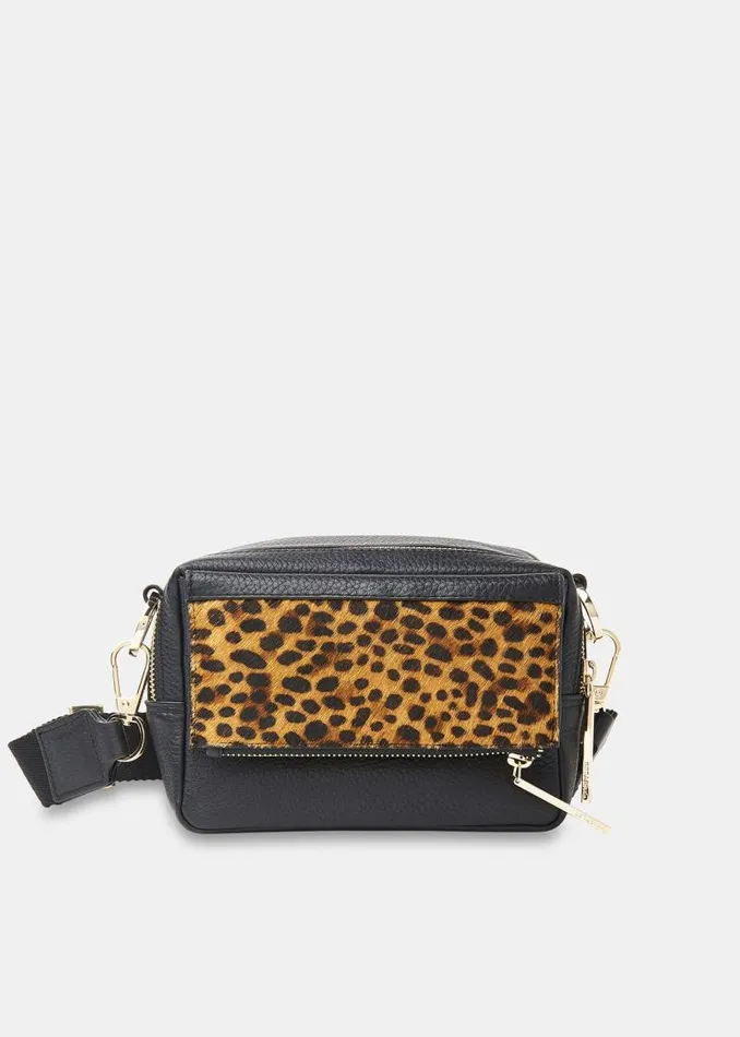 Whistles Bibi Bags Black Bibi Leopard Crossbody Bag 8211 Women