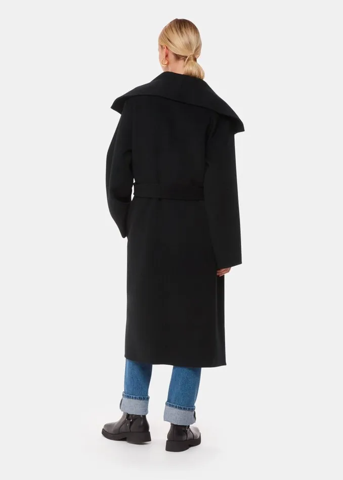Whistles Coats and Jackets Black Cosima Double Face Collar Coat 8211 Women