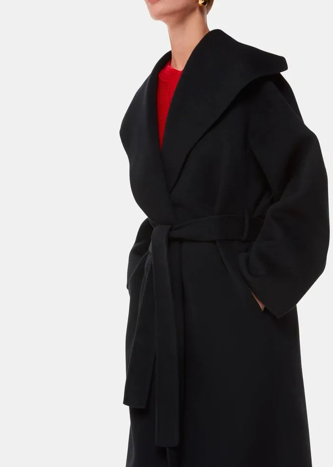 Whistles Coats and Jackets Black Cosima Double Face Collar Coat 8211 Women