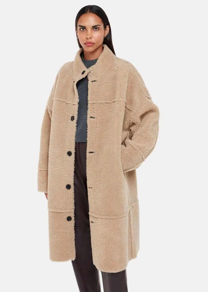 Whistles Coats and Jackets Black Zo Reversible Shearling Coat 8211 Women