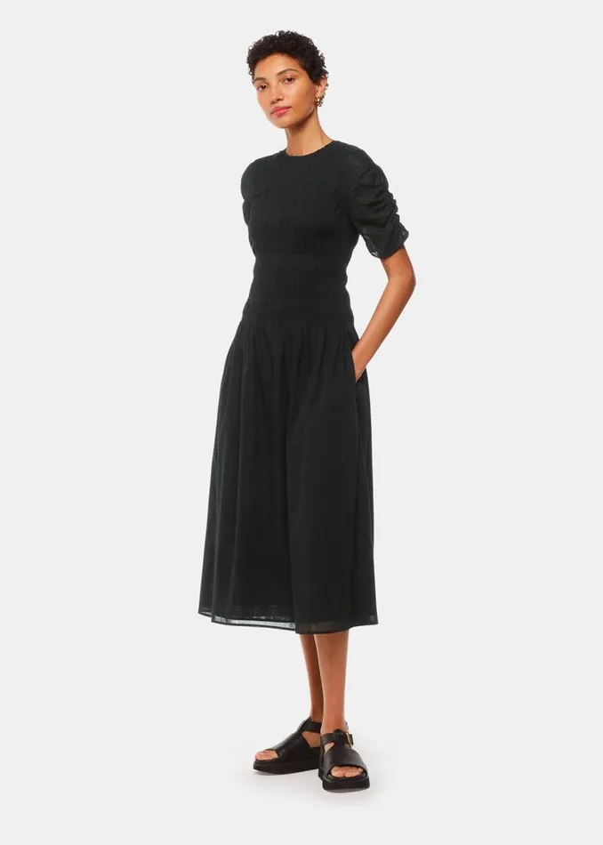 Whistles Dresses Black Avery Smocked Dress 8211 Women