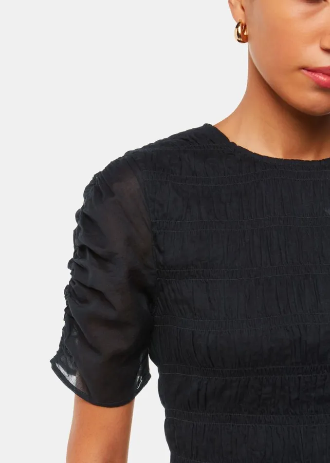 Whistles Dresses Black Avery Smocked Dress 8211 Women
