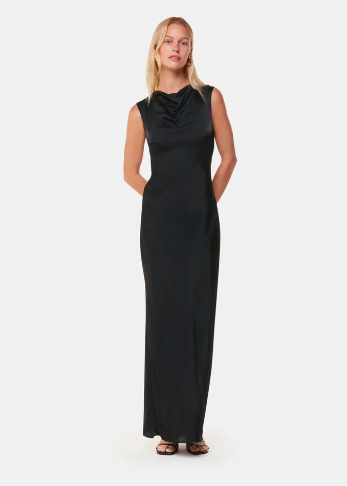 Whistles Dresses Black Cowl Neck Satin Maxi Dress 8211 Women