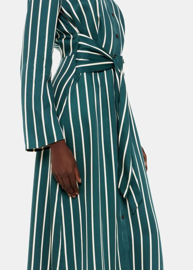 Whistles Dresses Green Alex Stripe Shirt Dress 8211 Women