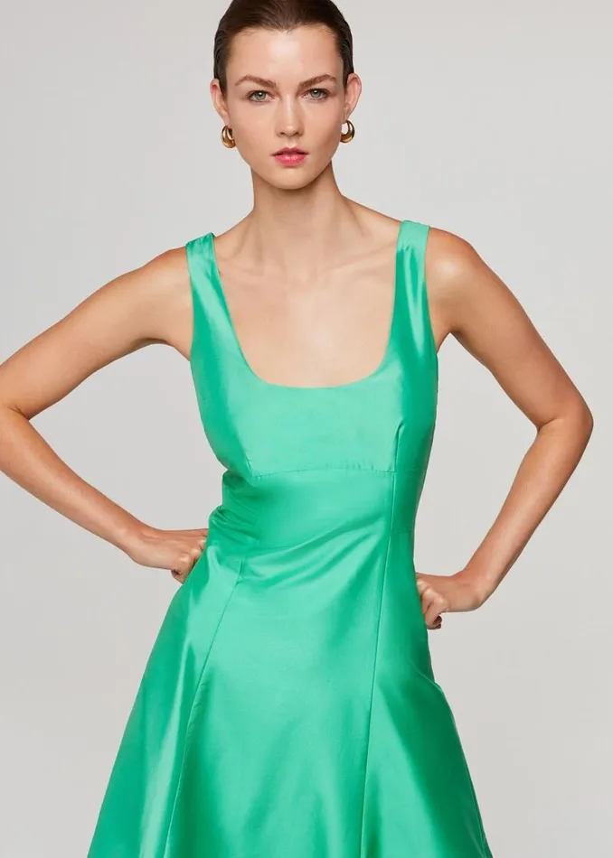 Whistles Dresses Green Taffeta Silk Blend Maxi Dress 8211 Women