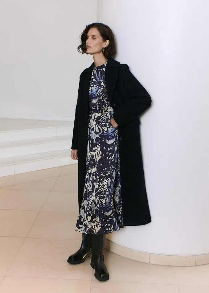 Whistles Dresses Navy Dazzled Floral Satin Dress 8211 Women
