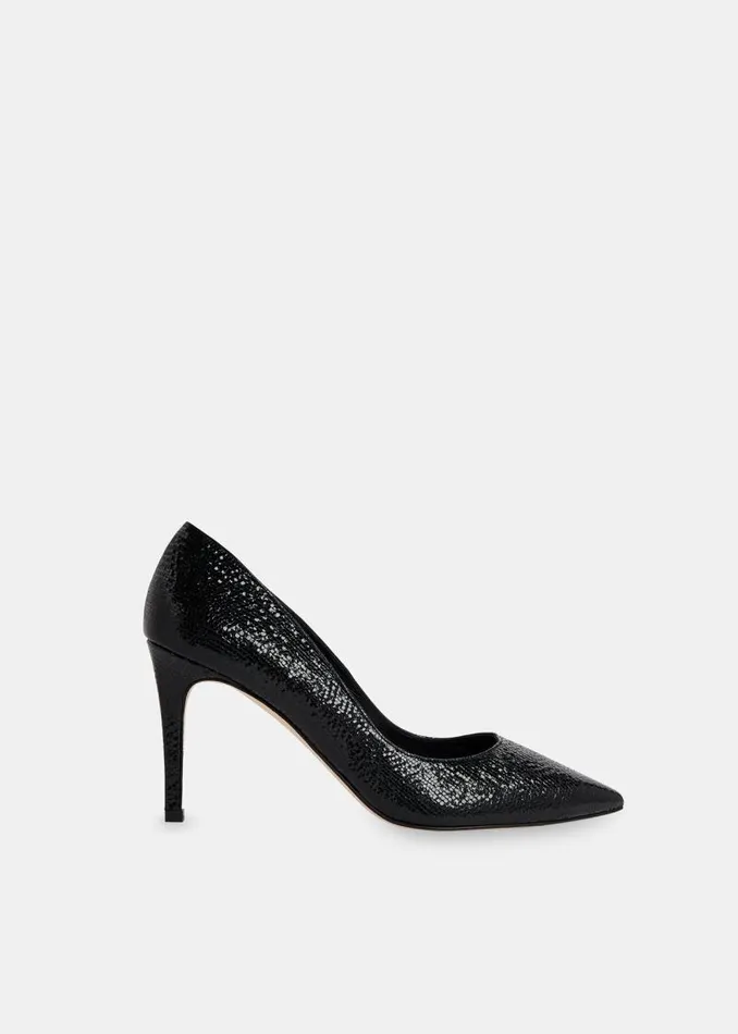 Whistles Heels Black Corie Textured Heeled Pump 8211 Women