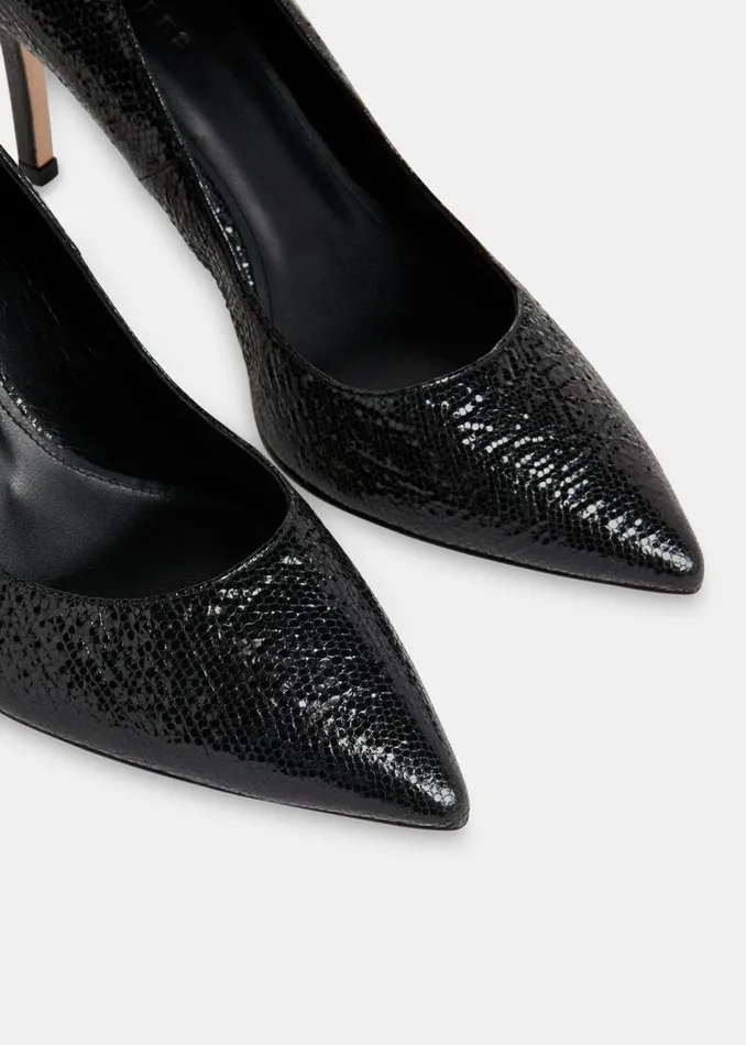 Whistles Heels Black Corie Textured Heeled Pump 8211 Women