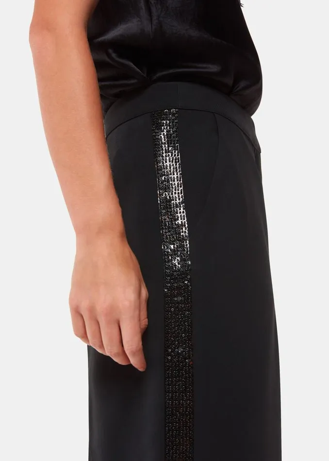 Whistles Pants Black Quinn Sequin Stripe Pants 8211 Women