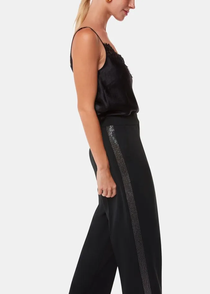 Whistles Pants Black Quinn Sequin Stripe Pants 8211 Women