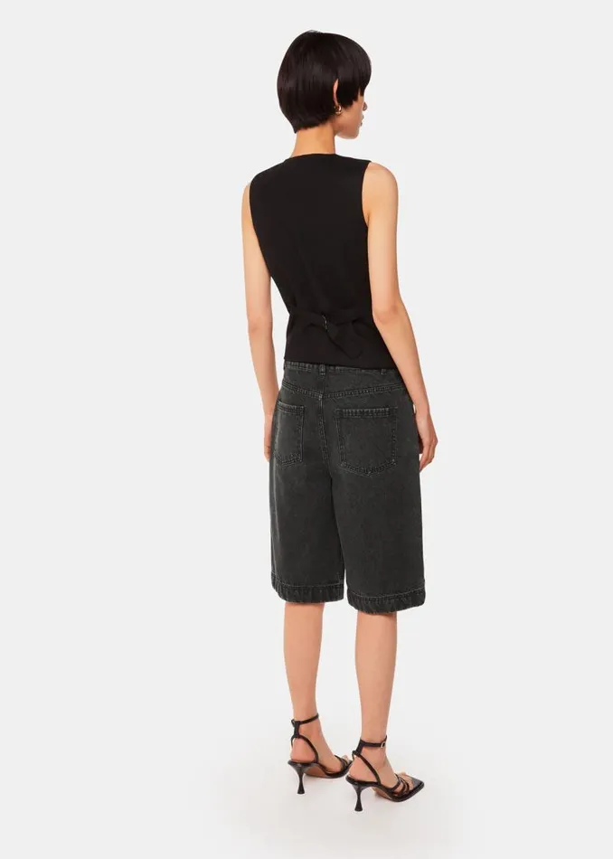 Whistles Pants Black Raya Longline Denim Short 8211 Women