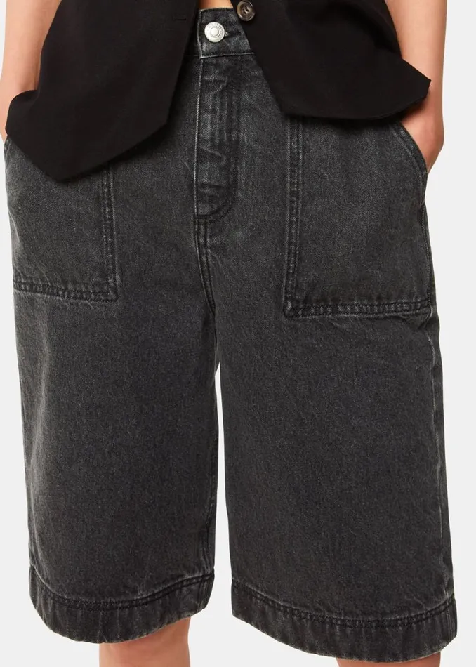 Whistles Pants Black Raya Longline Denim Short 8211 Women