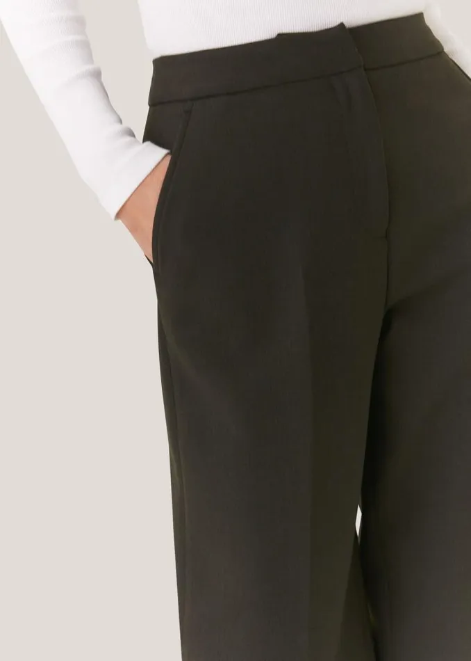 Whistles Pants Dark Green Natalie Wool Blend Pants 8211 Women