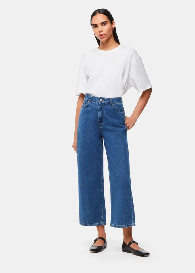 Whistles Pants Denim Wide Leg Cropped Jean 8211 Women