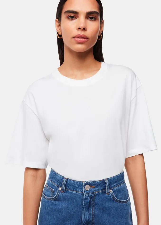 Whistles Pants Denim Wide Leg Cropped Jean 8211 Women