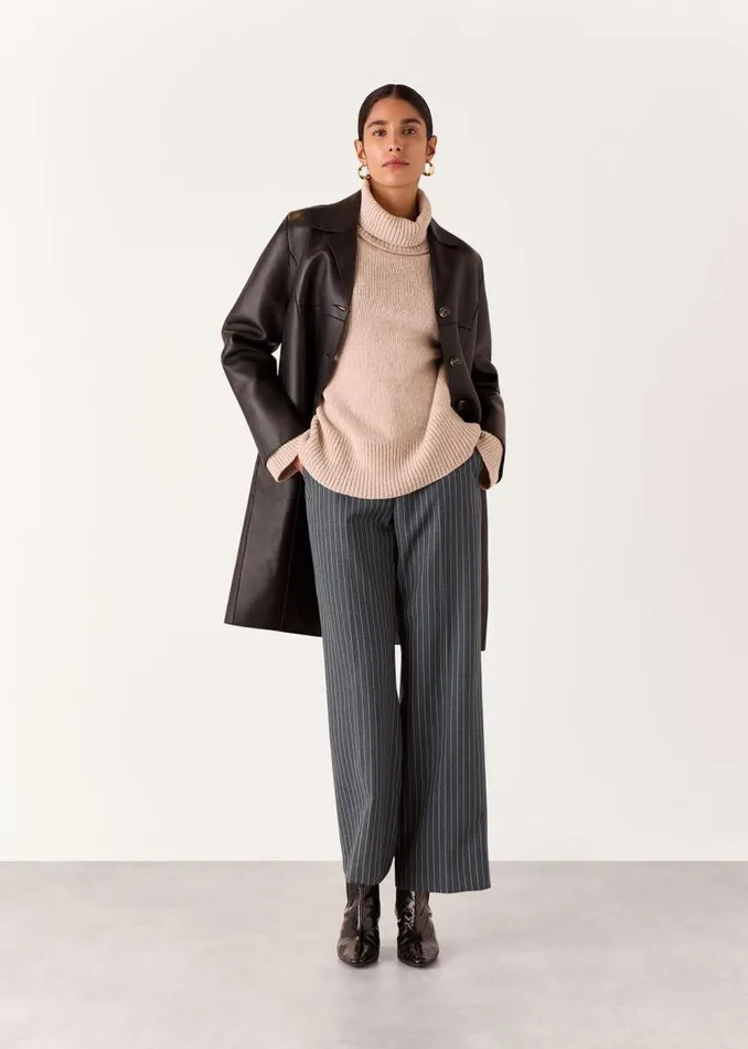 Whistles Pants Grey Isla Pinstripe Wool Pants 8211 Women