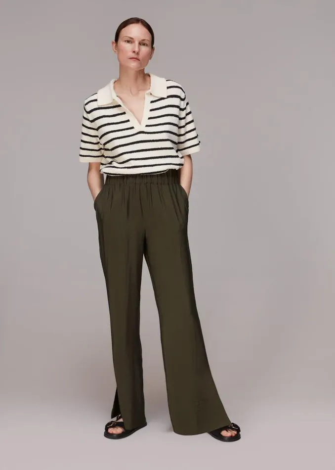 Whistles Pants Khaki Nicola Full Length Pants 8211 Women