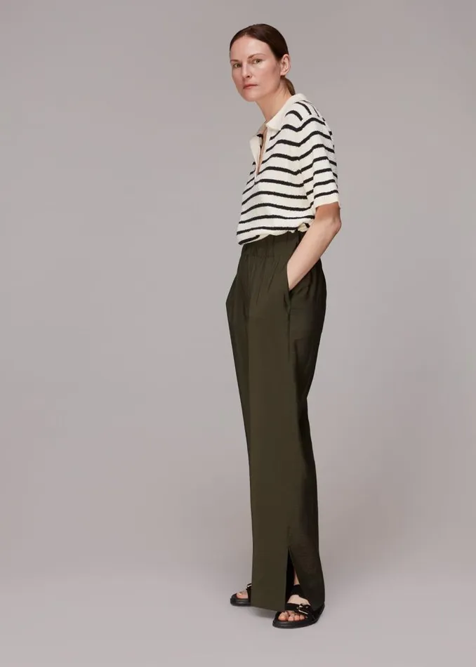Whistles Pants Khaki Nicola Full Length Pants 8211 Women