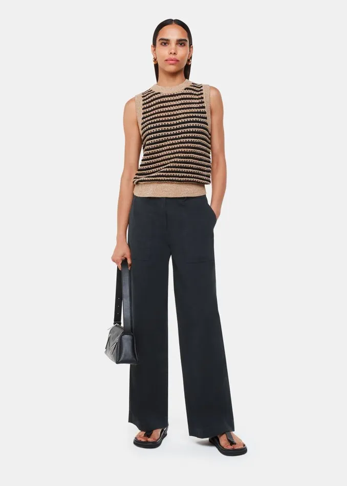 Whistles Pants Washed Black Ruth Relaxed Leg Pants 8211 Women