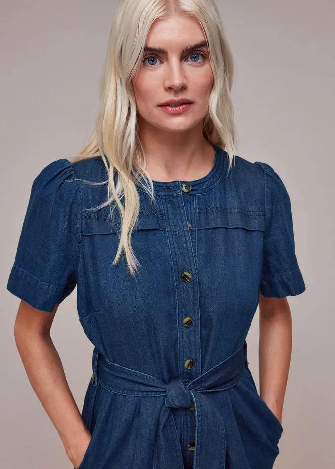Whistles Petite Dresses and Jumpsuits Petite Alana Denim Jumpsuit 8211 Women
