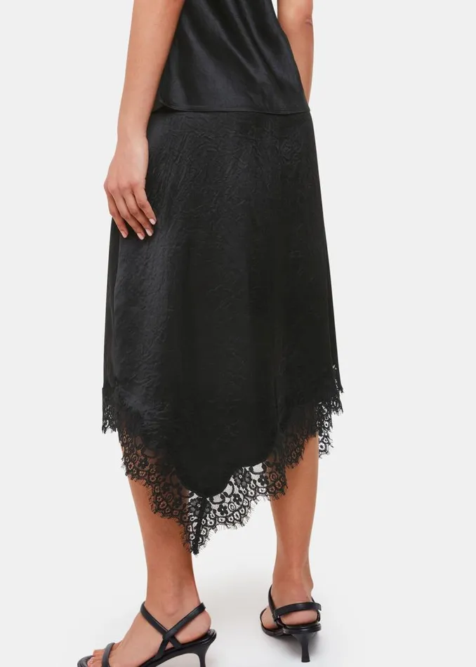 Whistles Skirts Black Lace Trim Midi Skirt 8211 Women