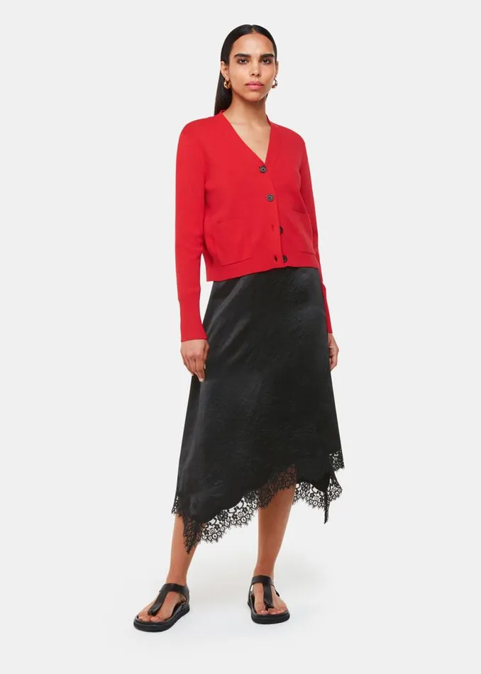 Whistles Skirts Black Lace Trim Midi Skirt 8211 Women