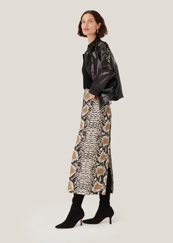 Whistles Skirts Snake Print Snake Print Midi Skirt 8211 Women