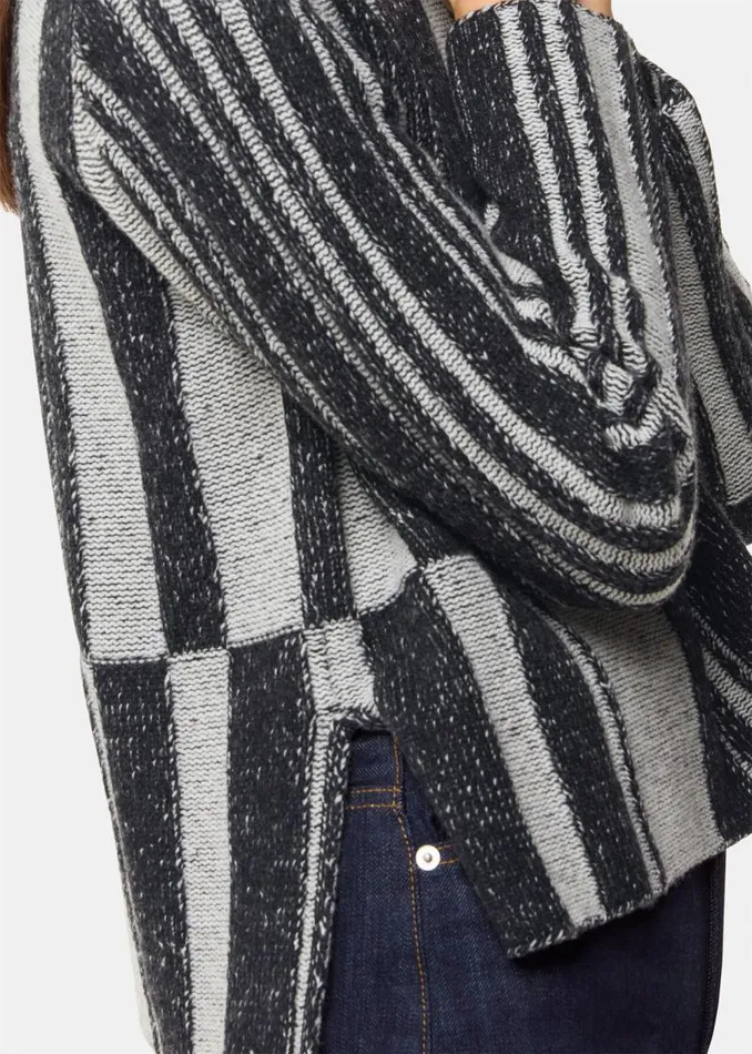 Whistles Sweaters and Cashmere Black Block Stripe Wool Sweater 8211 Women