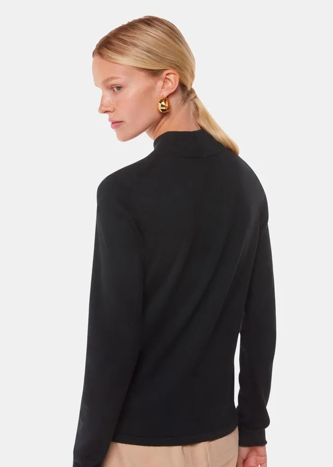 Whistles Sweaters and Cashmere Black Mira Mock Neck Sweater 8211 Women