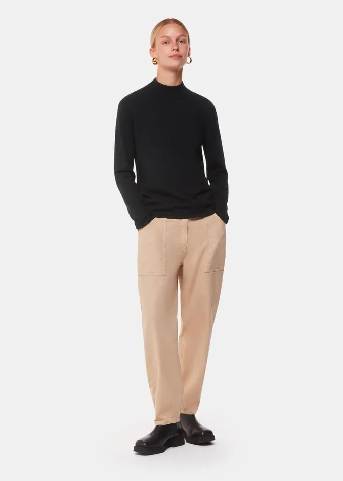 Whistles Sweaters and Cashmere Black Mira Mock Neck Sweater 8211 Women