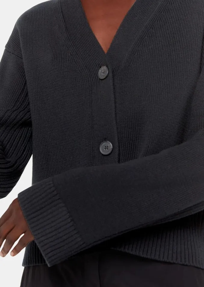 Whistles Sweaters and Cashmere Black Nina Button Front Cardigan 8211 Women