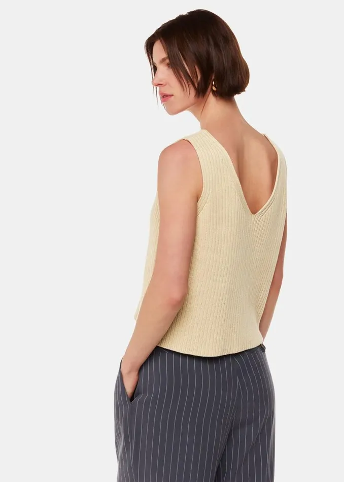 Whistles Sweaters and Cashmere Butter Button Front V Neck Tank 8211 Women