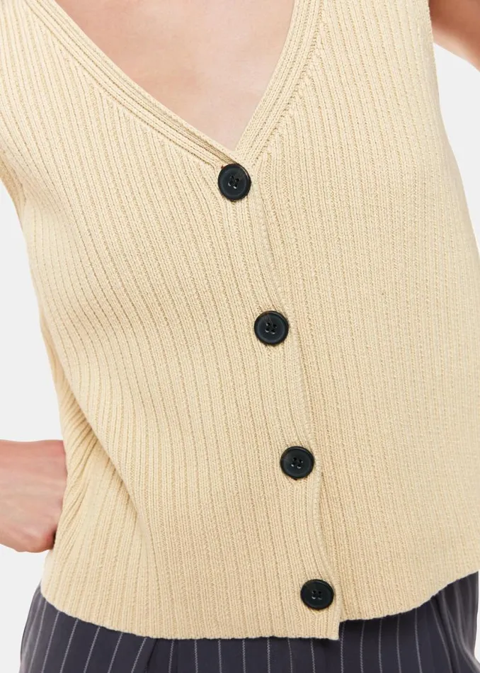 Whistles Sweaters and Cashmere Butter Button Front V Neck Tank 8211 Women