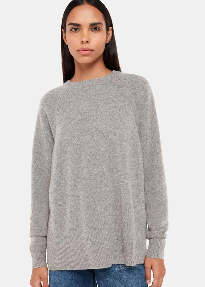 Whistles Sweaters and Cashmere Grey Ultimate Cashmere Crew Neck Sweater 8211 Women