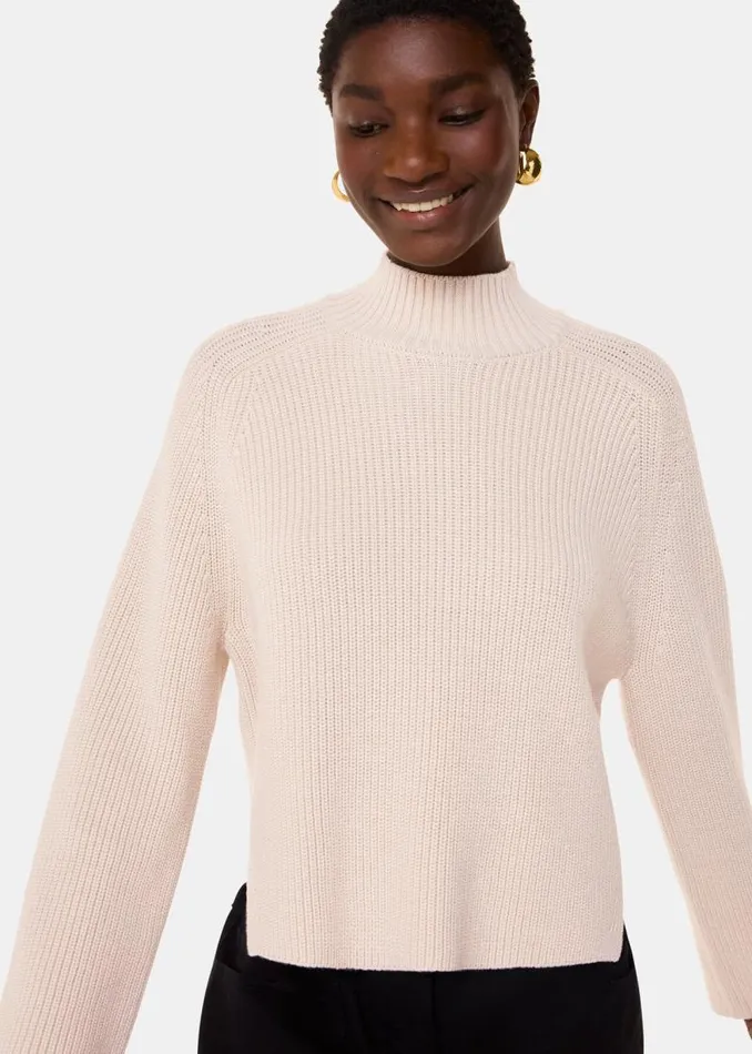 Whistles Sweaters and Cashmere Ivory Wool Mix Side Detail Sweater 8211 Women