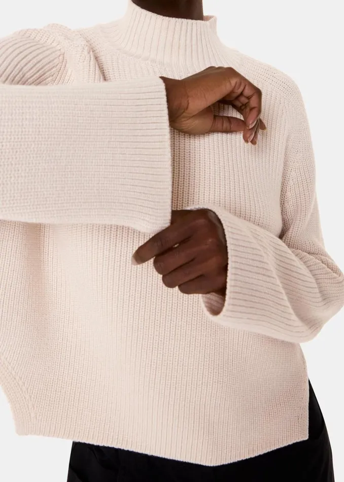 Whistles Sweaters and Cashmere Ivory Wool Mix Side Detail Sweater 8211 Women