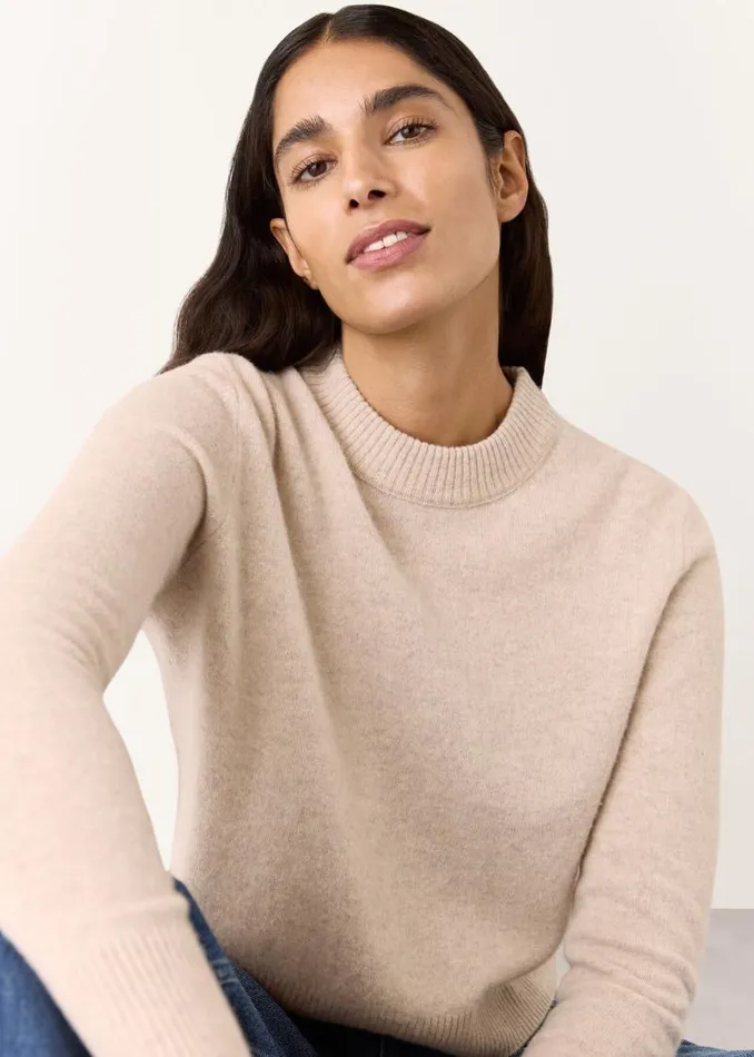 Whistles Sweaters and Cashmere Oatmeal Wool Cropped Sweater 8211 Women