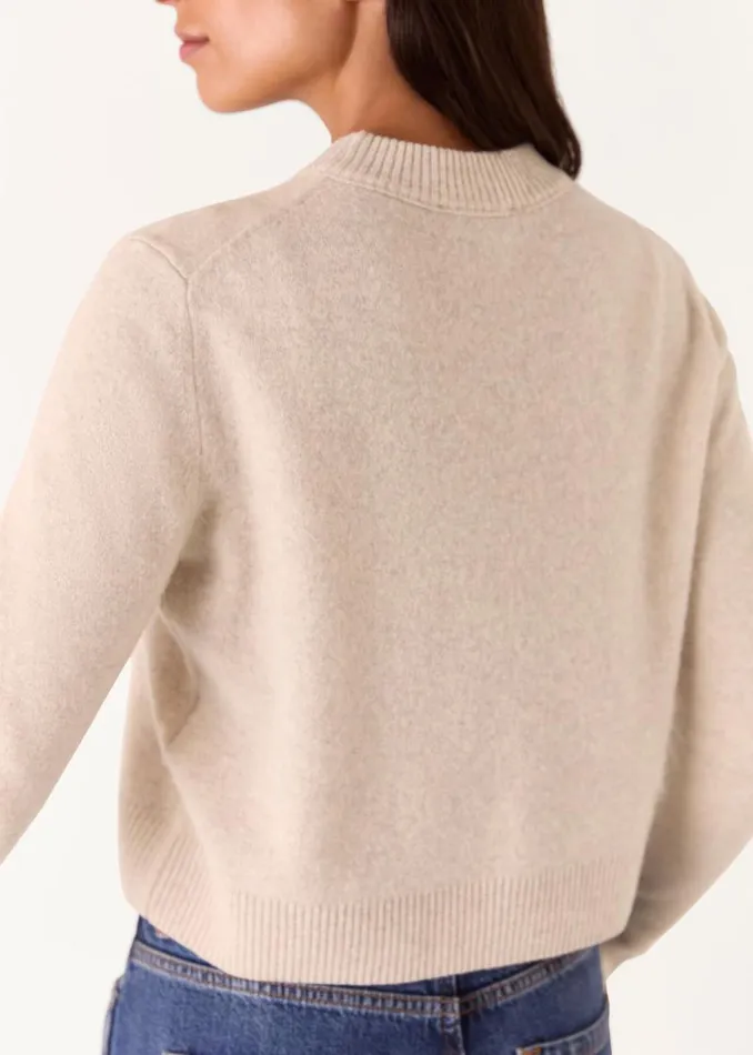 Whistles Sweaters and Cashmere Oatmeal Wool Cropped Sweater 8211 Women