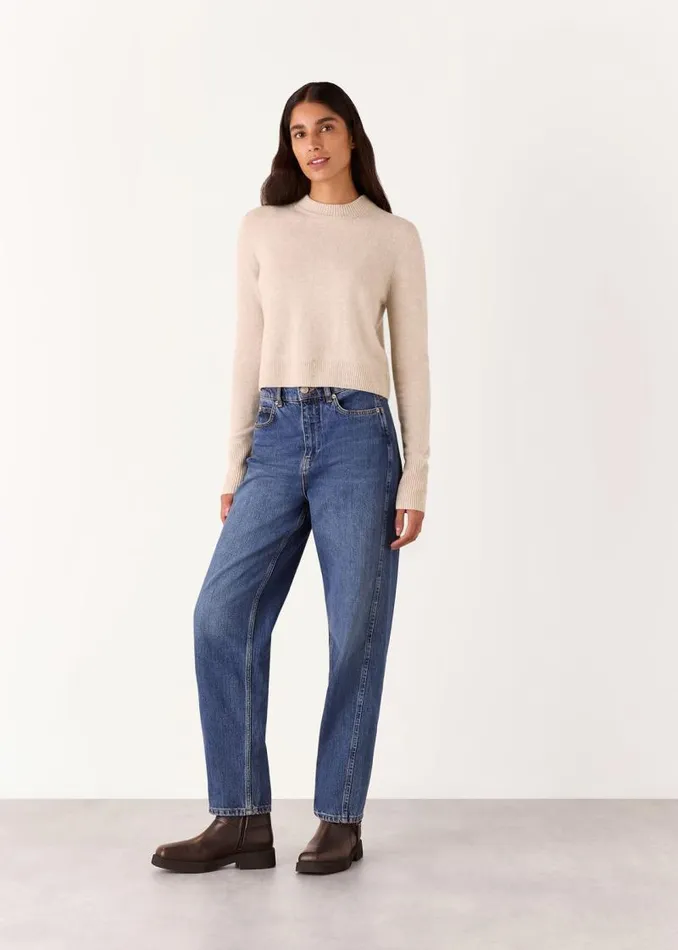 Whistles Sweaters and Cashmere Oatmeal Wool Cropped Sweater 8211 Women