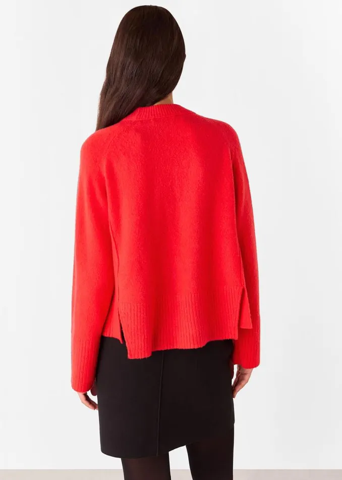 Whistles Sweaters and Cashmere Red Wool Mix Side Split Knit 8211 Women