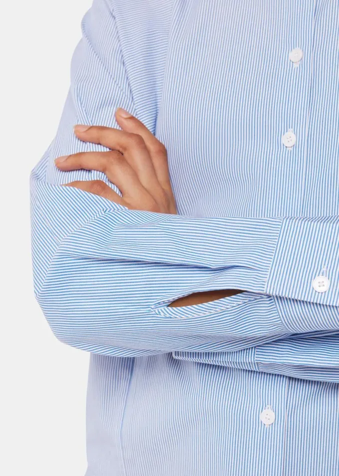 Whistles Tops Blue Stripe Grandad Collar Shirt 8211 Women