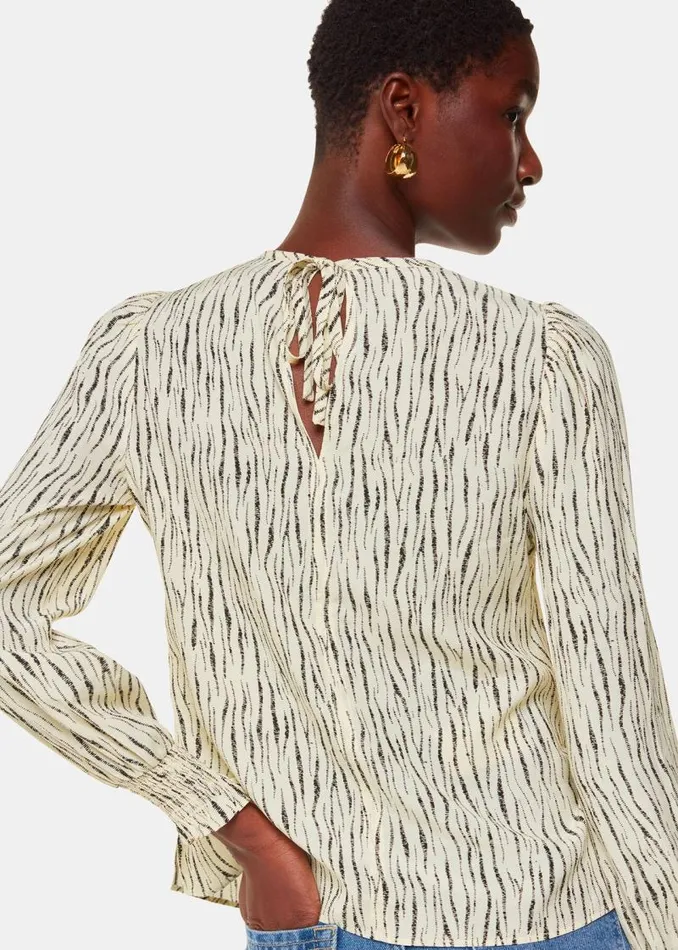 Whistles Tops Ivory Shibori Stripe Detail Blouse 8211 Women